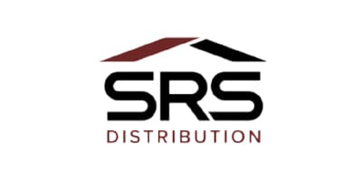 Logo of SRS Distribution, symbolizing their extensive network of roofing and building materials supply.